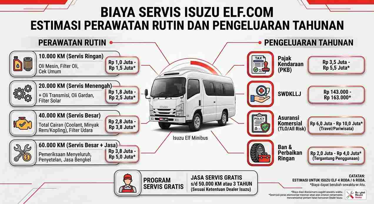 Biaya Servis Isuzu Elf Estimasi Perawatan Rutin dan Pengeluaran Tahunan